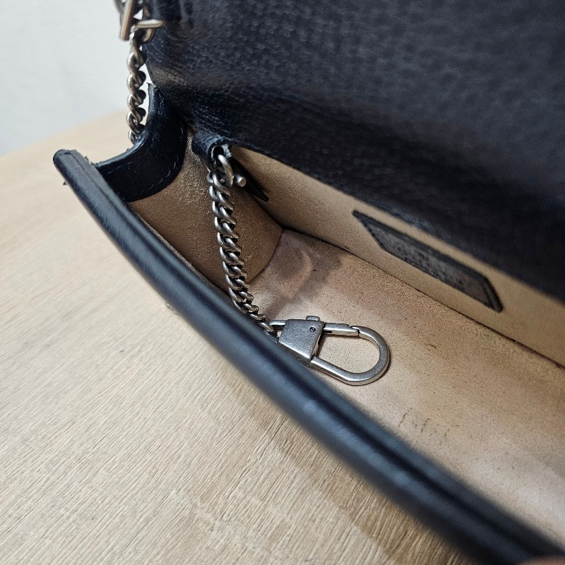 [小包超級出清❣️] Gucci 深藍牛皮老花Mini酒神包-20