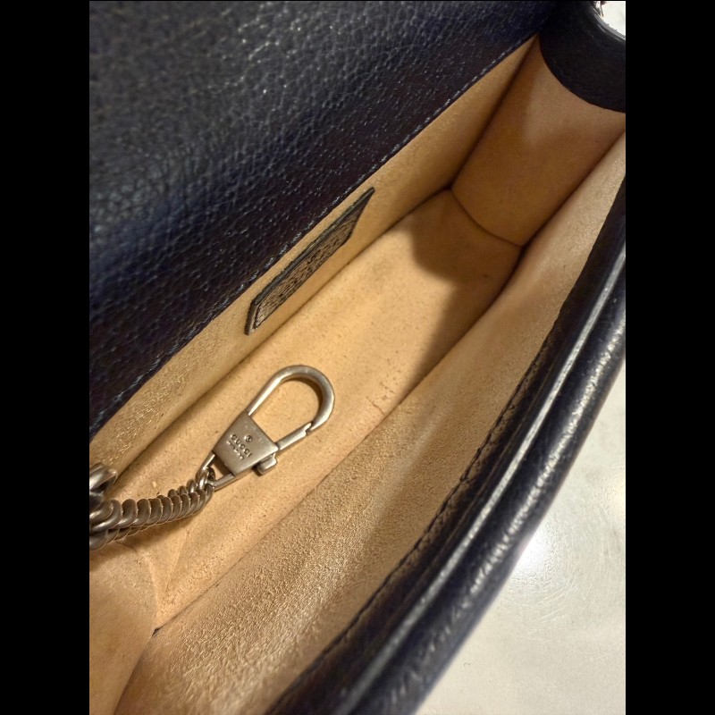 [小包超級出清❣️] Gucci 深藍牛皮老花Mini酒神包-22