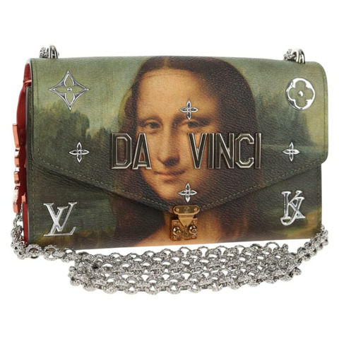LOUIS VUITTON 大師系列手拿包鏈條包粉紅色 M64626 LV 正品 128935M