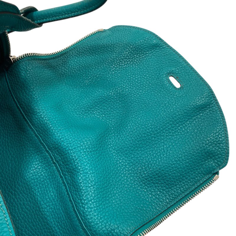 HERMES 愛馬仕 LINDY30 N刻 皮革 肩背包 藍綠色-7