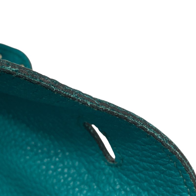 HERMES 愛馬仕 LINDY30 N刻 皮革 肩背包 藍綠色-8
