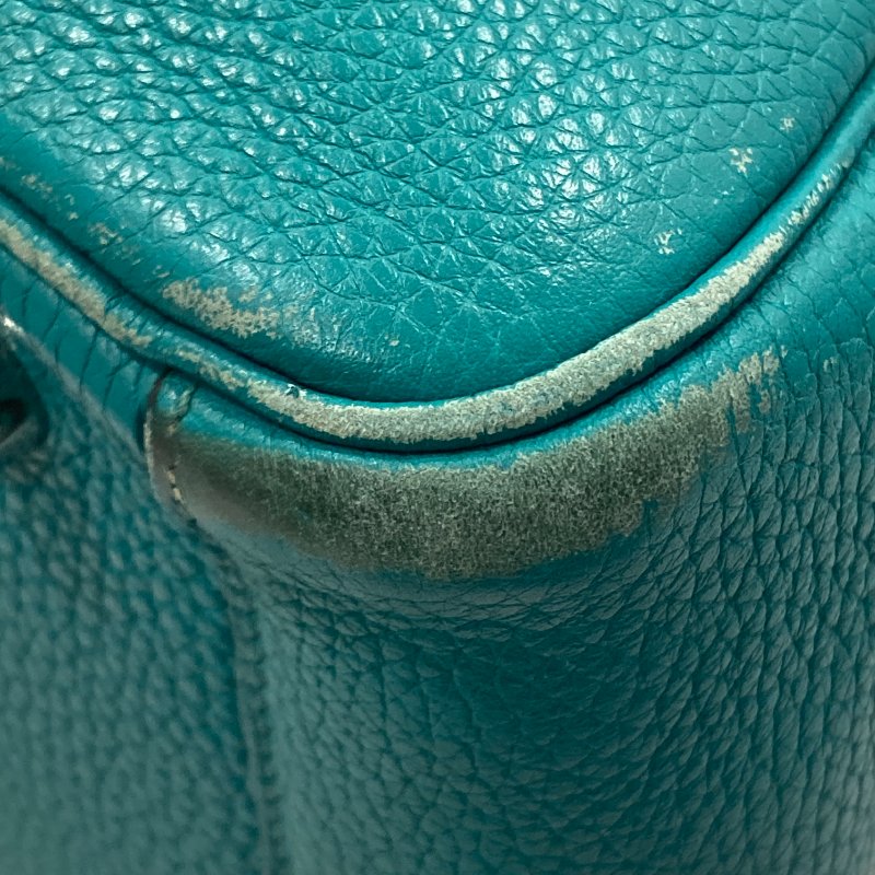 HERMES 愛馬仕 LINDY30 N刻 皮革 肩背包 藍綠色-11