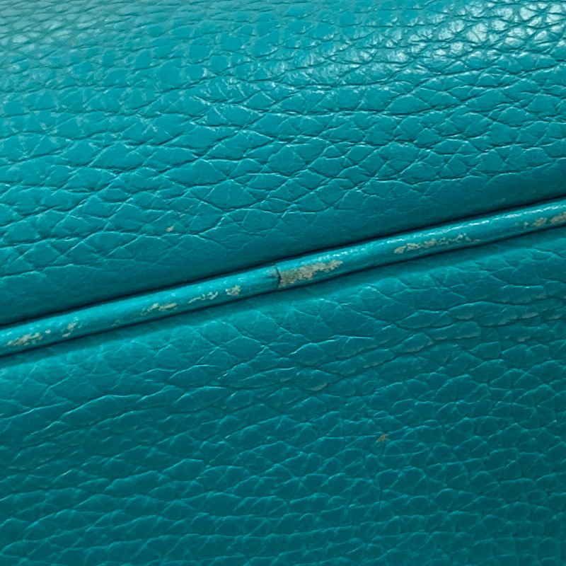 HERMES 愛馬仕 LINDY30 N刻 皮革 肩背包 藍綠色-13
