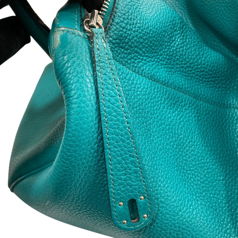 HERMES 愛馬仕 LINDY30 N刻 皮革 肩背包 藍綠色-22