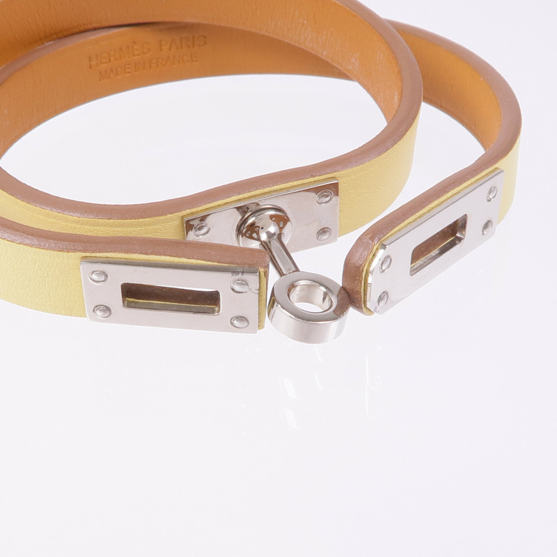 HERMES Swift皮革Kelly Double Tour銀扣手帶-5