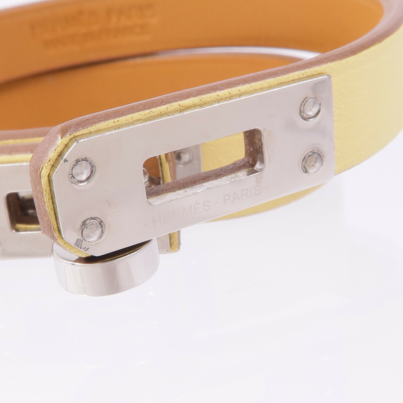 HERMES Swift皮革Kelly Double Tour銀扣手帶-10