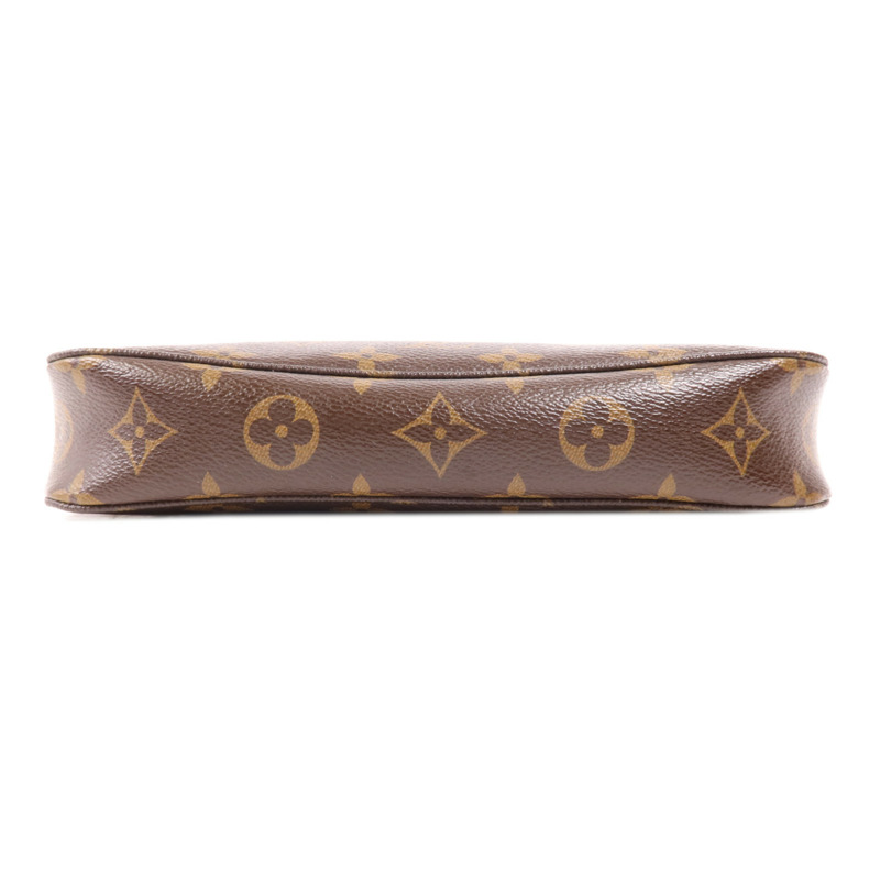LOUIS VUITTON Monogram Pochette Accessoires金扣手拿包棕色-3