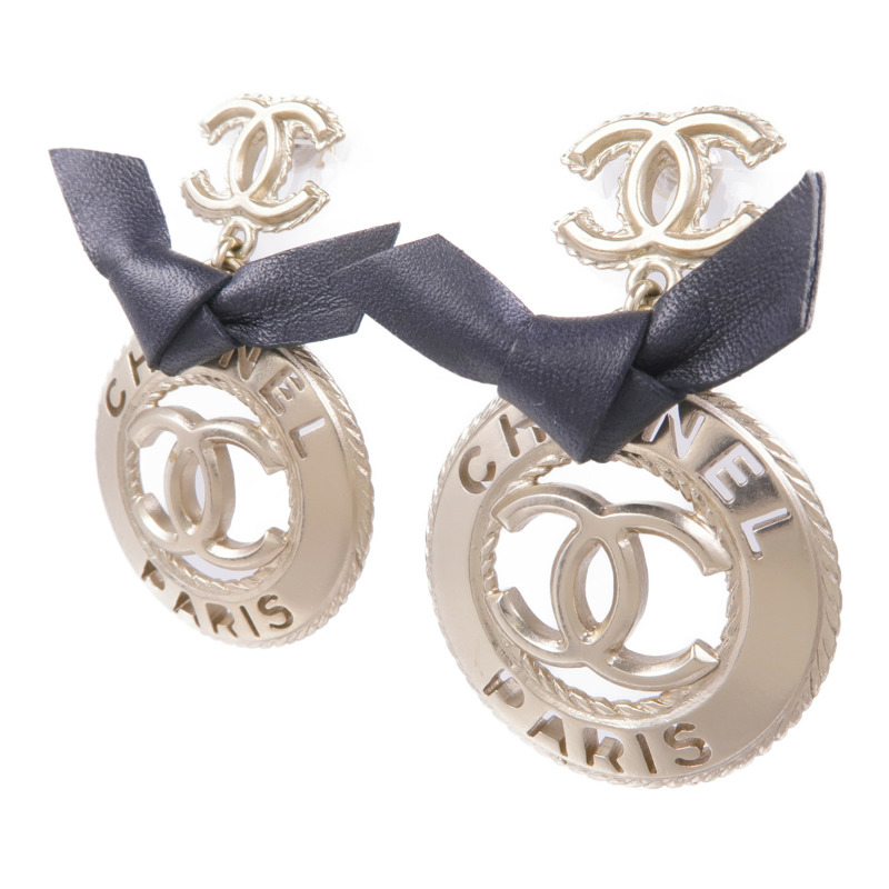 CHANEL 金屬/羊皮皮革Earrings耳環-1