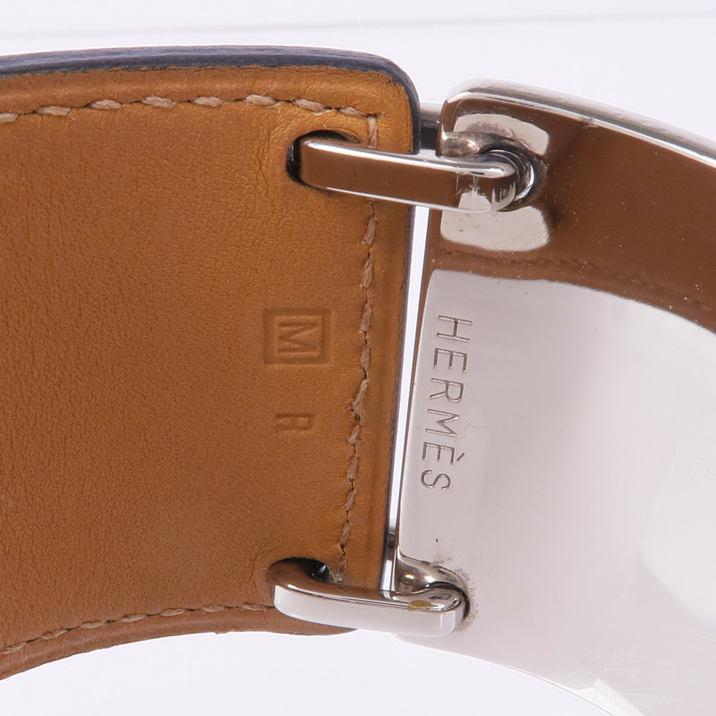 HERMES 牛皮皮革/金屬Bracelet手帶-4