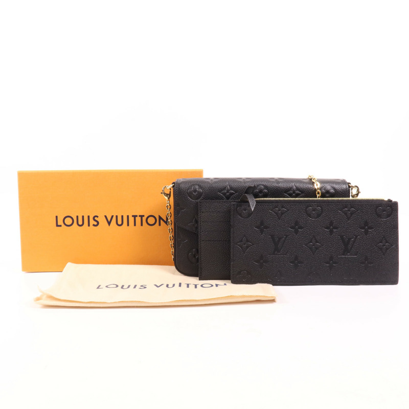 LOUIS VUITTON Monogram Empreinte Felicie Pochette 金扣鏈帶肩背袋-14