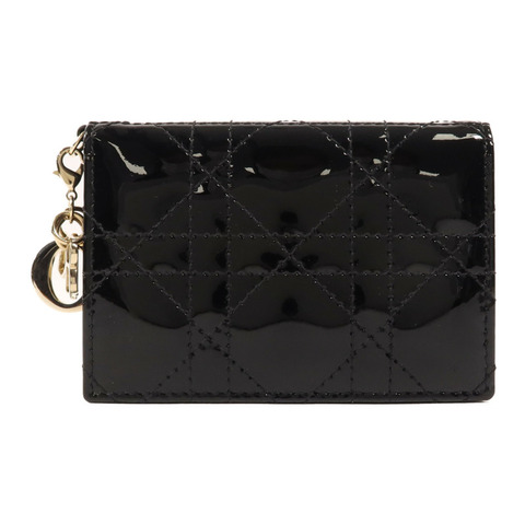 Dior 漆皮皮革Lady Dior Gardenia Wallet金扣錢包