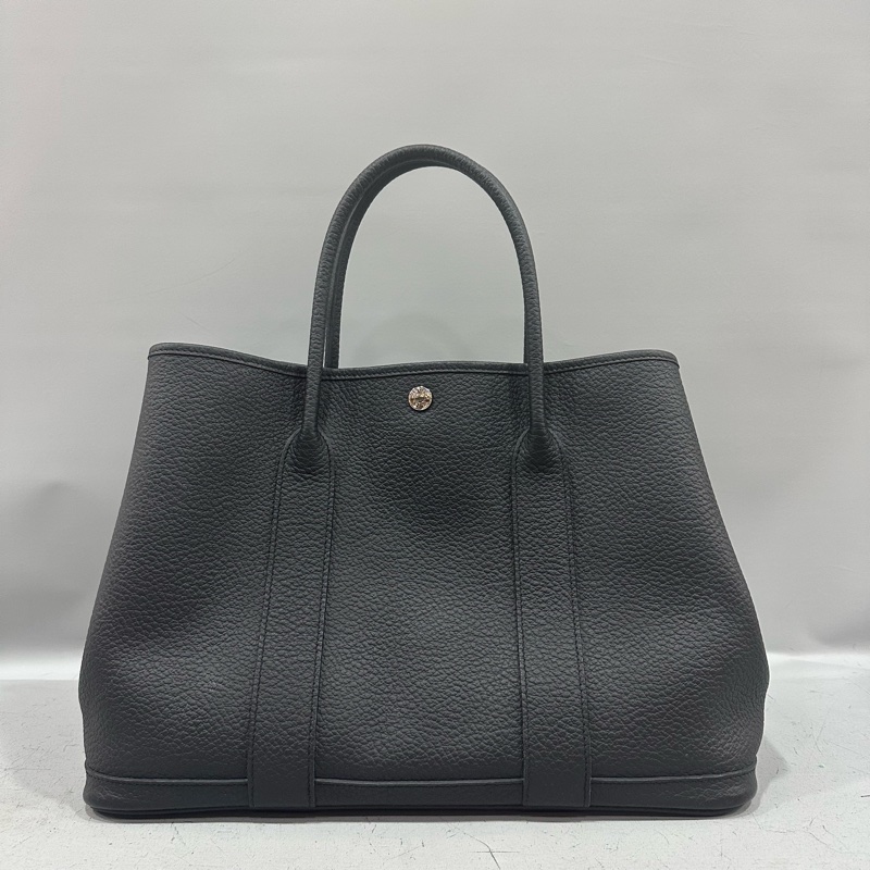 特價出清✨hermes 黑皮銀釦花園派對 garden party 36 X刻-0