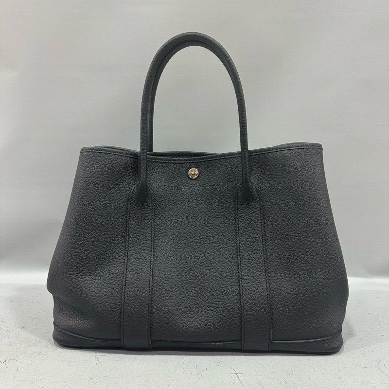 特價出清✨hermes 黑皮銀釦花園派對 garden party 36 X刻-2