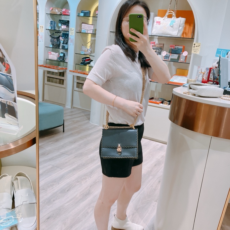 TK1822 Fendi芬迪斜挎/單肩黑色小包 Kan I 8M0381Small Handbags Black X GHW-31