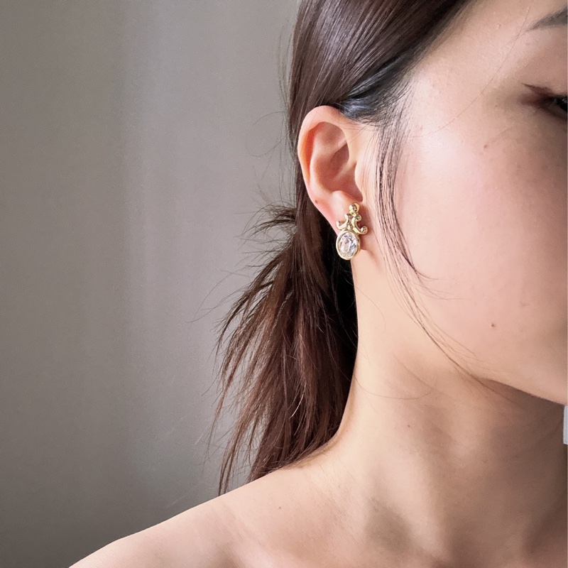Vinatge Christian Dior Clip on Earrings 宮廷復古水鑽耳夾-1