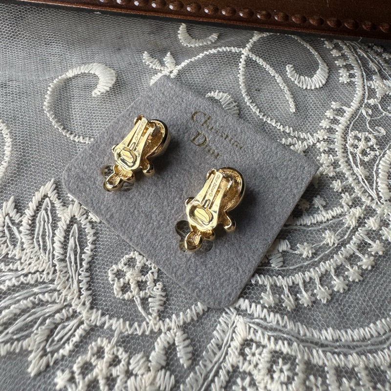 Vinatge Christian Dior Clip on Earrings 宮廷復古水鑽耳夾-16
