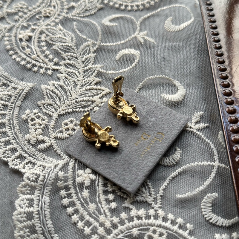 Vinatge Christian Dior Clip on Earrings 宮廷復古水鑽耳夾-17