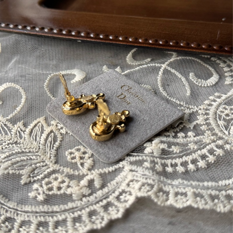 Vinatge Christian Dior Clip on Earrings 宮廷復古水鑽耳夾-18