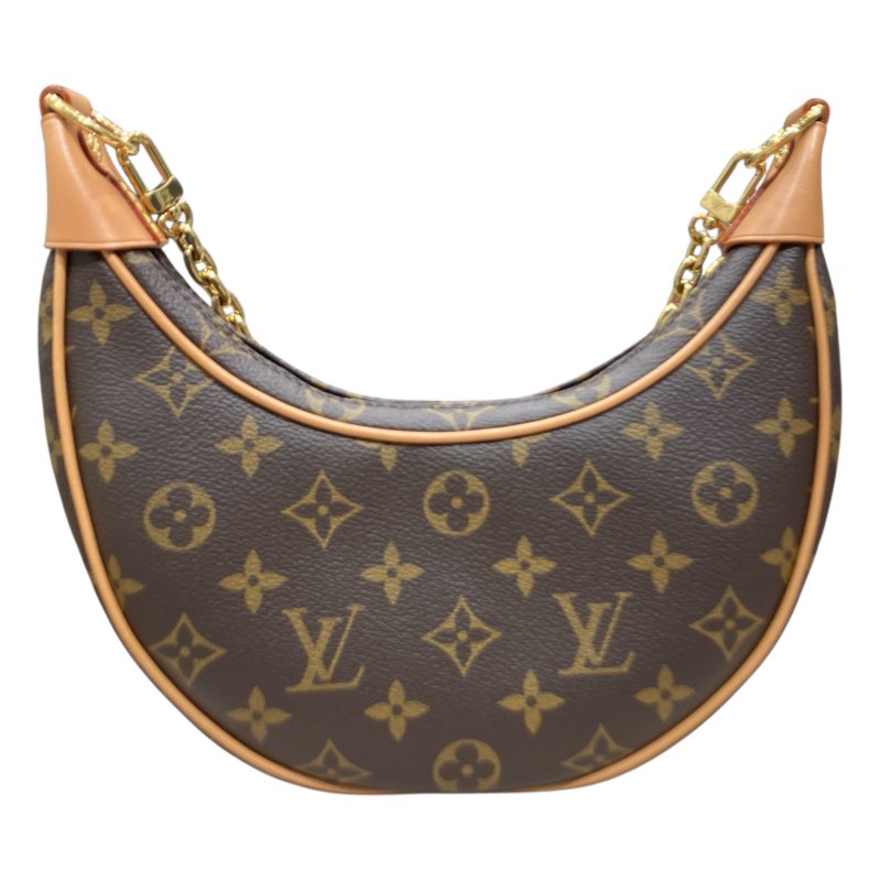 LOUIS VUITTON 路易威登 M81098 LOOP 月亮包/彎月包 PVC帆布 老花 棕色 金釦-2