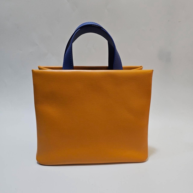 LV 橘拼藍牛皮Mini Shopper Tote銀釦手提斜背包M15237-8