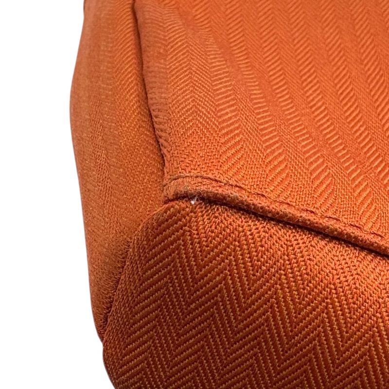 HERMES 愛馬仕 ACAPULCO POCHETTE SANTUR 腰包 帆布 橘色 銀扣-3