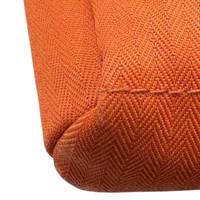 HERMES 愛馬仕 ACAPULCO POCHETTE SANTUR 腰包 帆布 橘色 銀扣-5