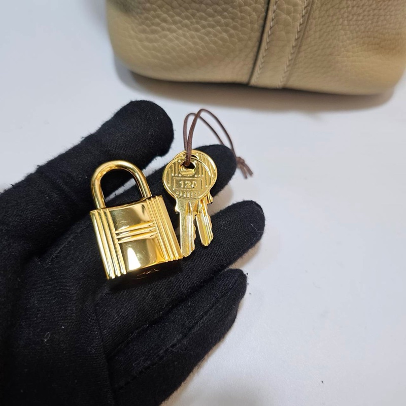 Hermes 風衣灰S2 T/C皮金釦Pictin18手提包H056289CCS2-8