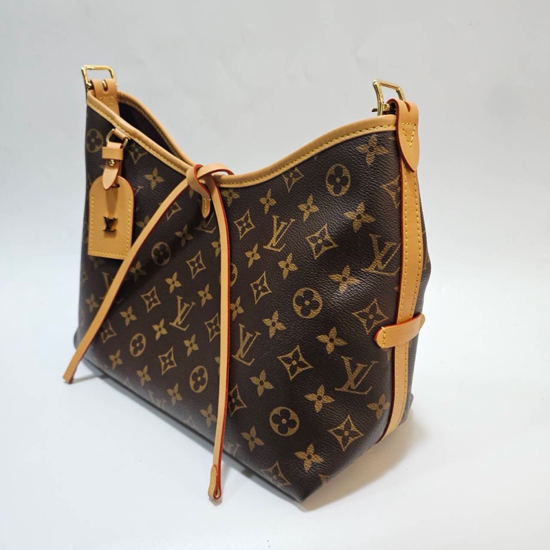 LV 原花CarryAll PM金釦手提肩斜背包M46203-2