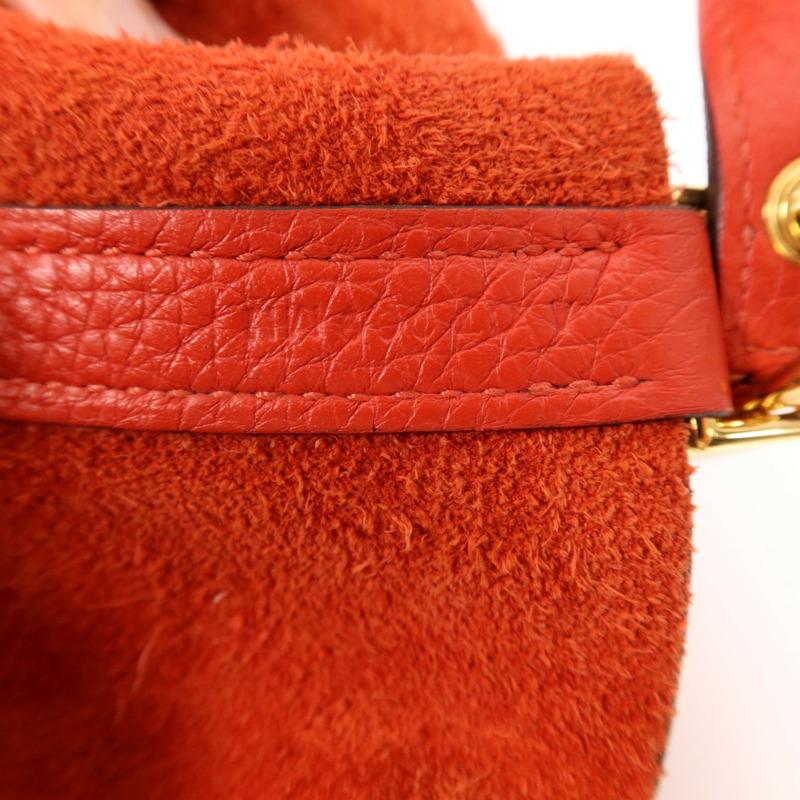 HERMES Clemence皮革Picotin PM金扣手挽袋Rouge Tomate-11