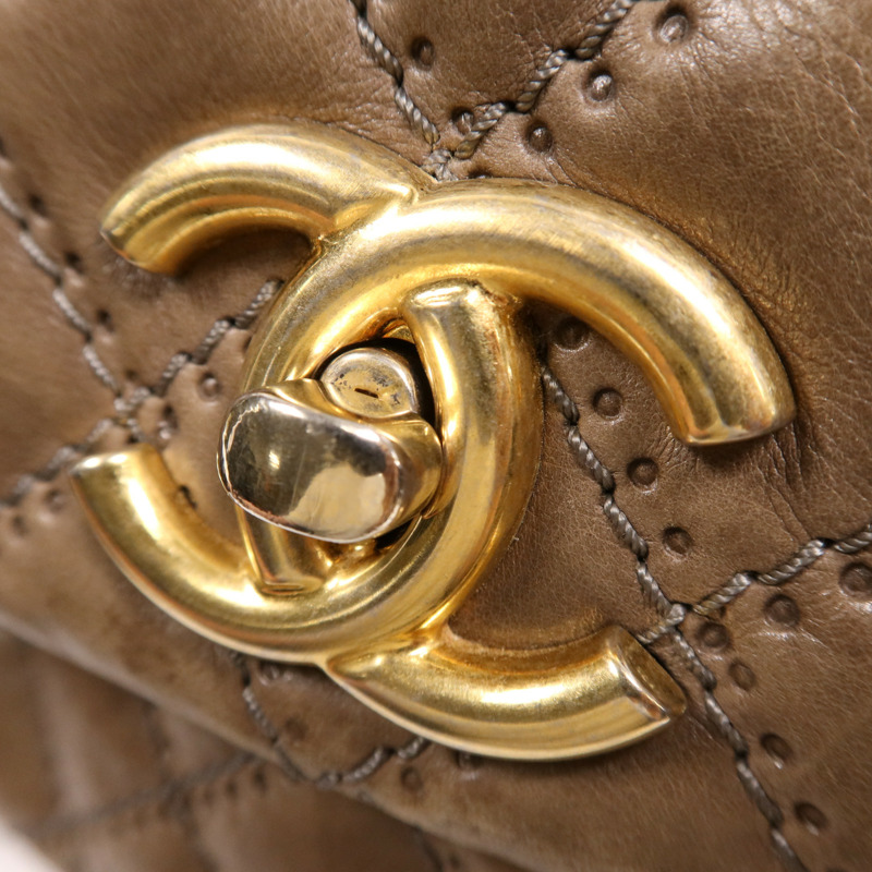 CHANEL 牛皮皮革Shoulder Bag金扣鏈帶肩背袋-11