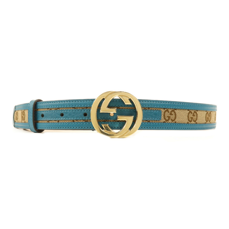 GUCCI 皮革/帆布Belt金扣皮帶-0