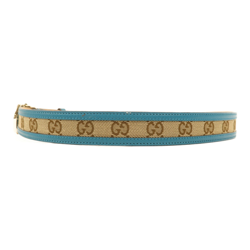 GUCCI 皮革/帆布Belt金扣皮帶-1