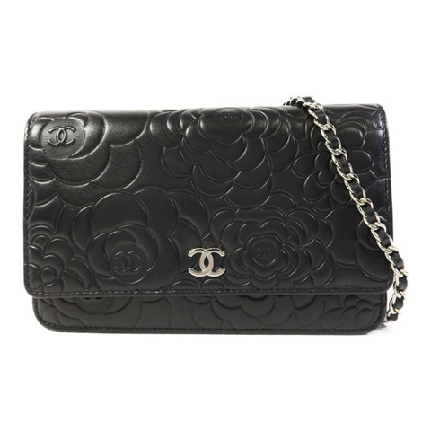 CHANEL 羊皮皮革WOC Wallet On Chain銀扣鏈帶肩背袋