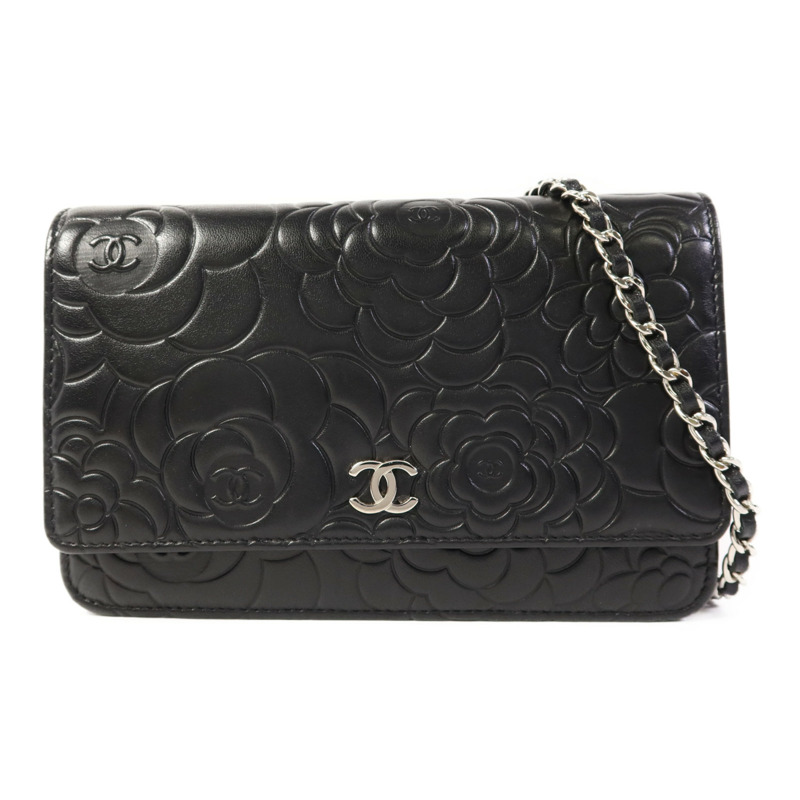 CHANEL 羊皮皮革WOC Wallet On Chain銀扣鏈帶肩背袋-0