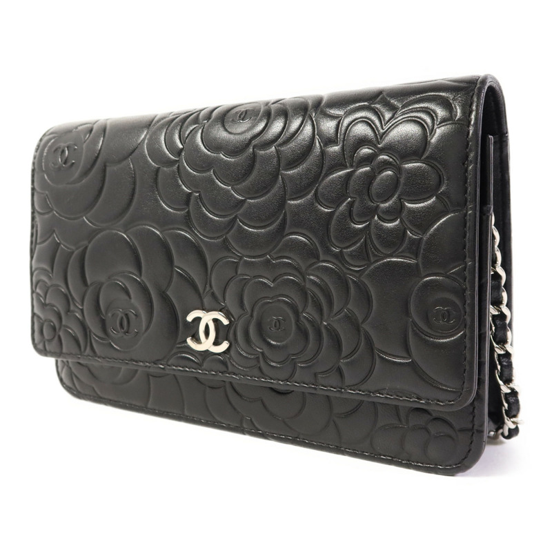 CHANEL 羊皮皮革WOC Wallet On Chain銀扣鏈帶肩背袋-2