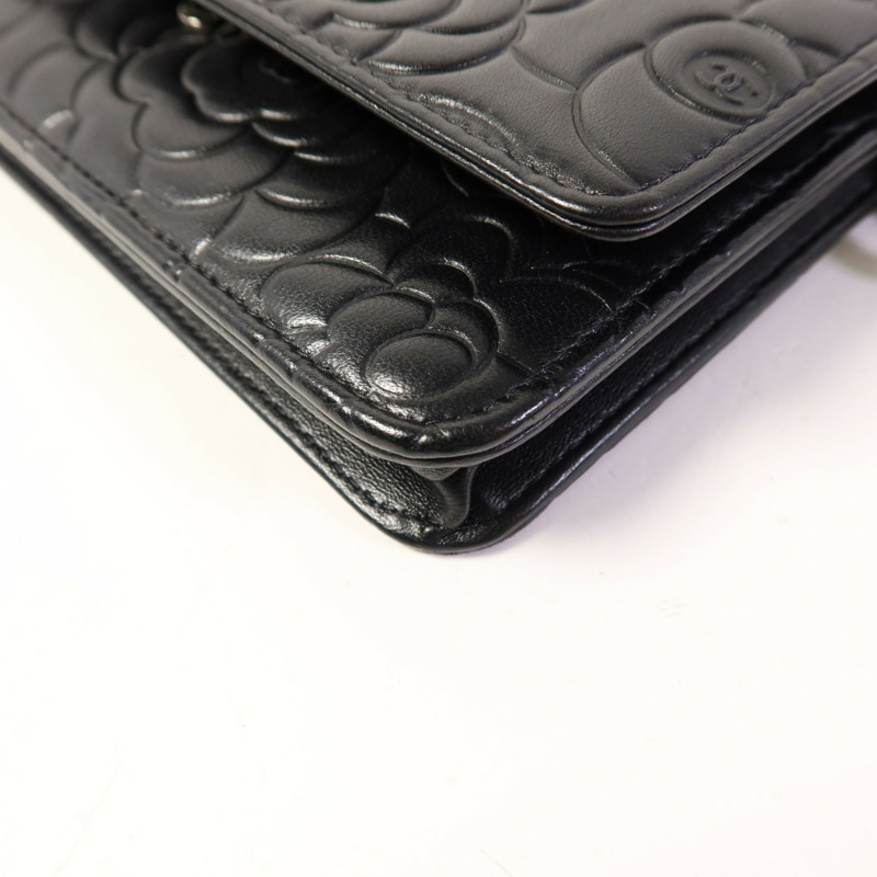 CHANEL 羊皮皮革WOC Wallet On Chain銀扣鏈帶肩背袋-14