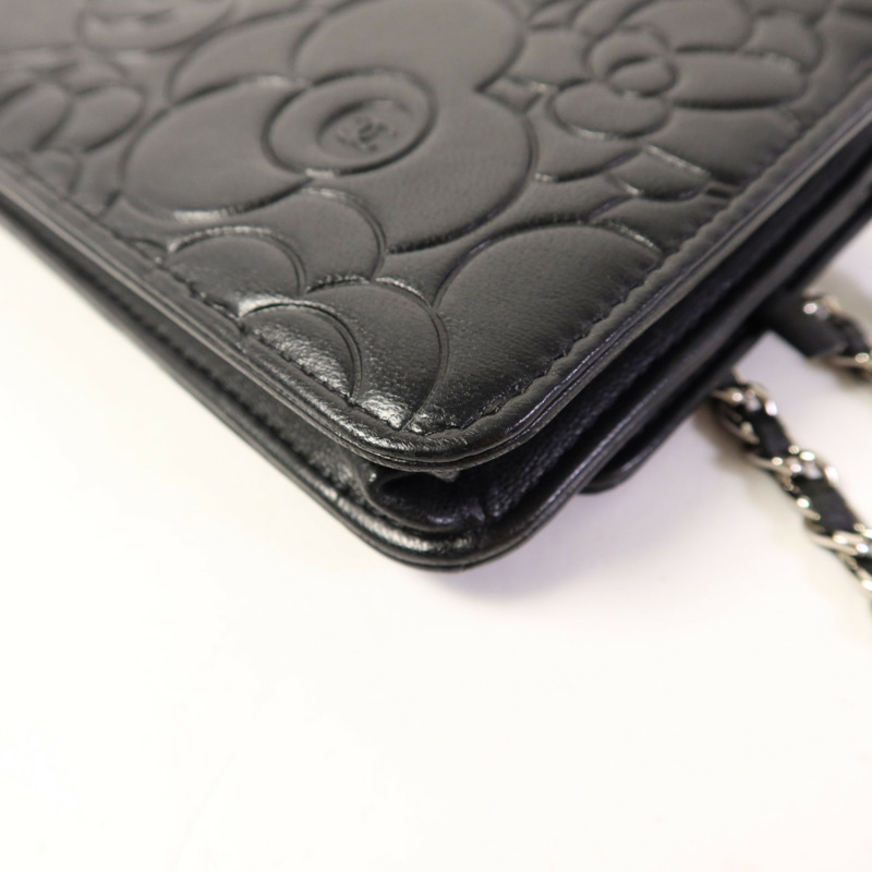 CHANEL 羊皮皮革WOC Wallet On Chain銀扣鏈帶肩背袋-16