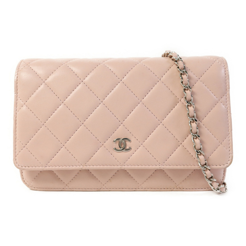 CHANEL 羊皮皮革WOC Wallet On Chain銀扣鏈帶肩背袋-0