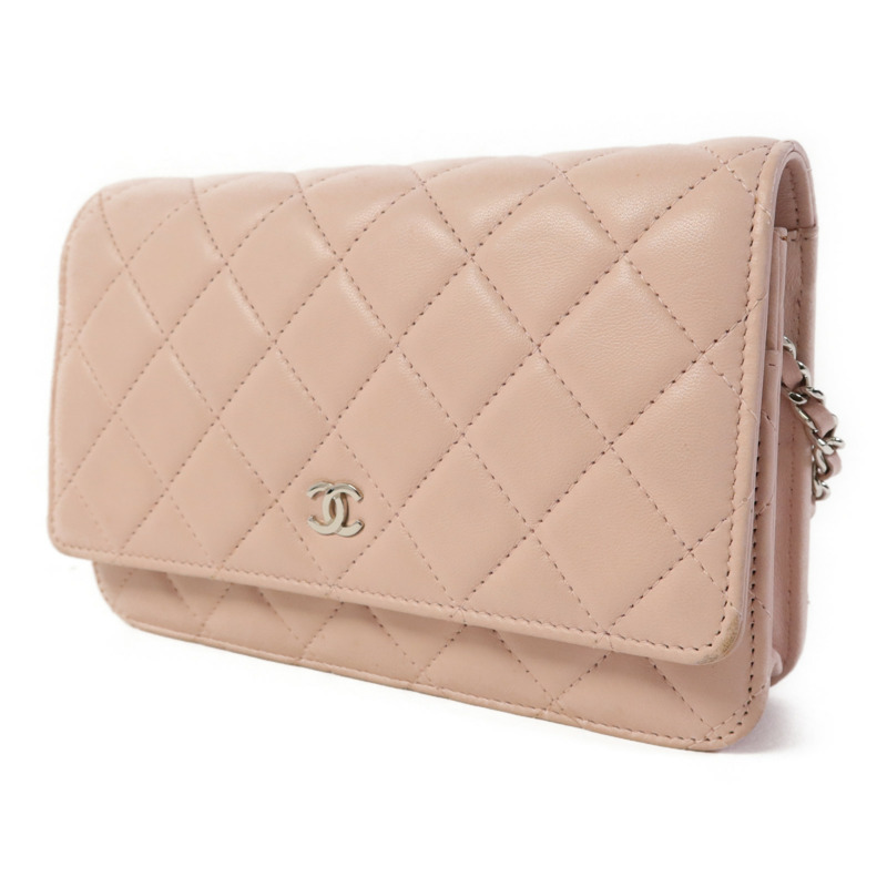 CHANEL 羊皮皮革WOC Wallet On Chain銀扣鏈帶肩背袋-2