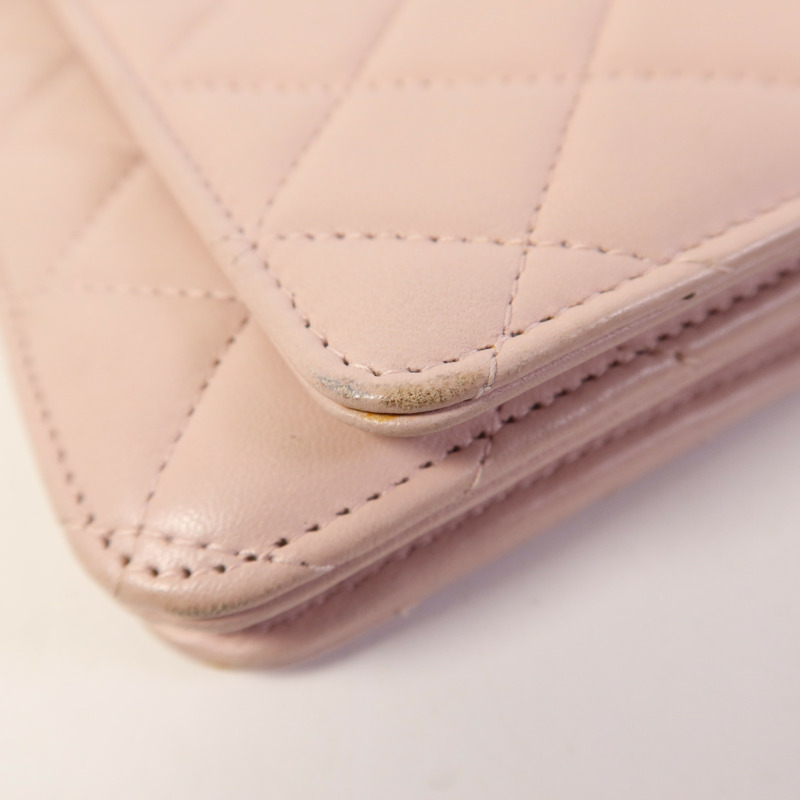 CHANEL 羊皮皮革WOC Wallet On Chain銀扣鏈帶肩背袋-16