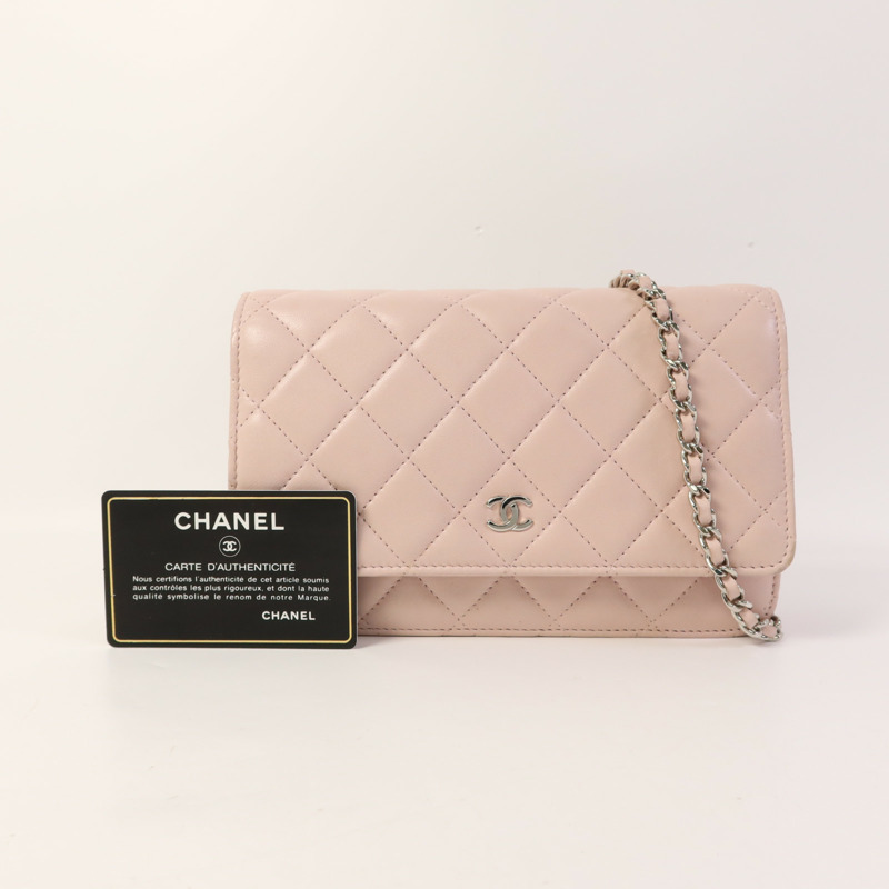 CHANEL 羊皮皮革WOC Wallet On Chain銀扣鏈帶肩背袋-19