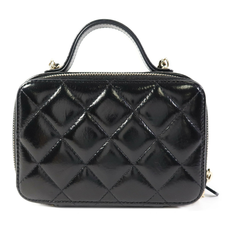 CHANEL 牛皮皮革2 Way Shoulder Bag金扣手挽肩背兩用袋-1