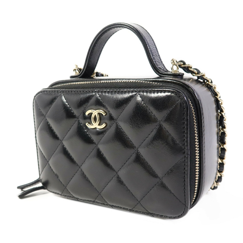 CHANEL 牛皮皮革2 Way Shoulder Bag金扣手挽肩背兩用袋-2