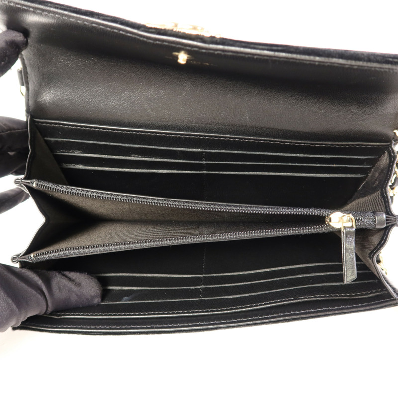 CHANEL 天鵝絨Chain Shoulder Bag金扣鏈帶肩背袋-5