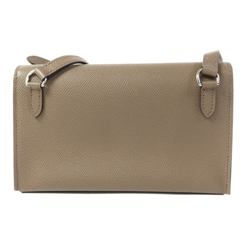 HERMES Epsom皮革Snap Wallet Bag銀扣肩背袋Etain-1