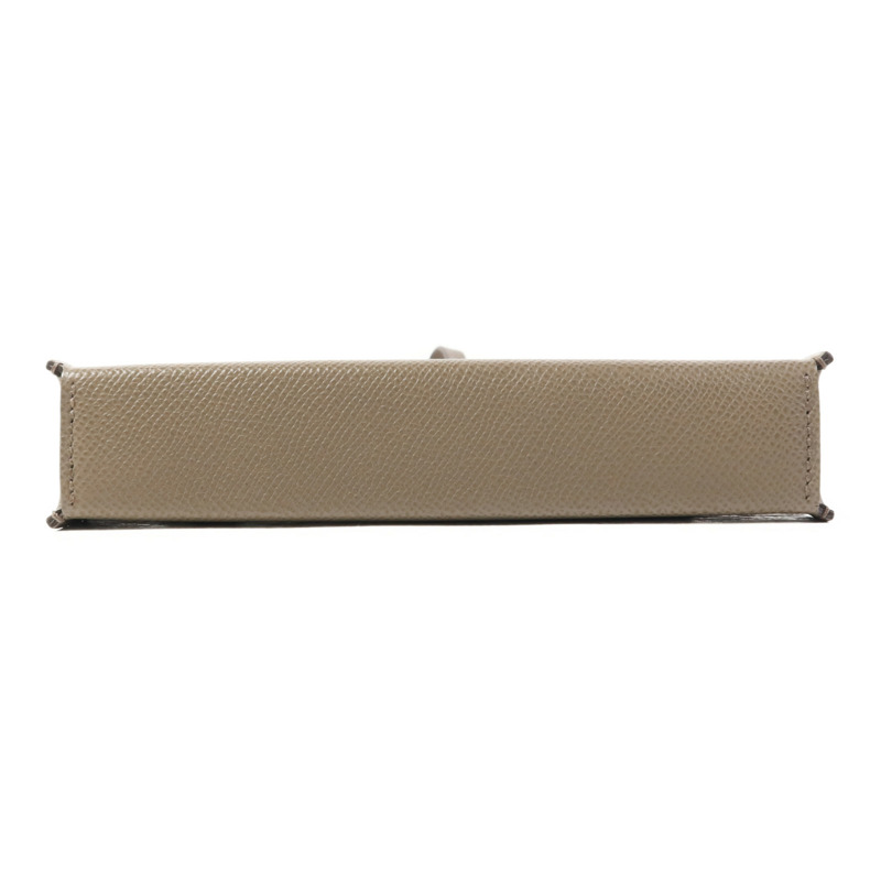HERMES Epsom皮革Snap Wallet Bag銀扣肩背袋Etain-3