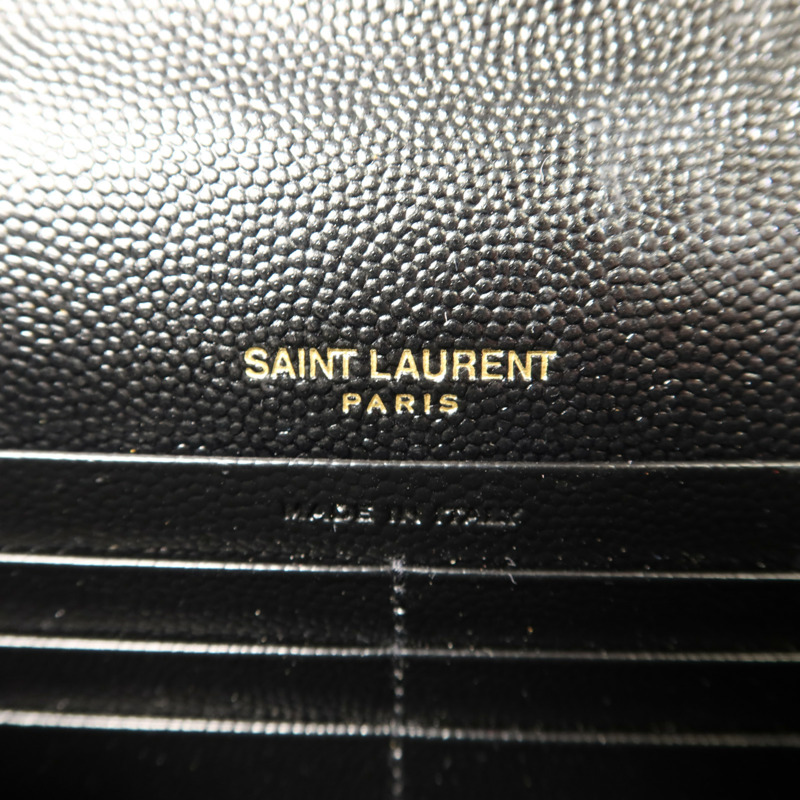SAINT LAURENT 牛皮皮革Cassandre Envelope Chain Wallet金扣鏈帶肩背袋-6