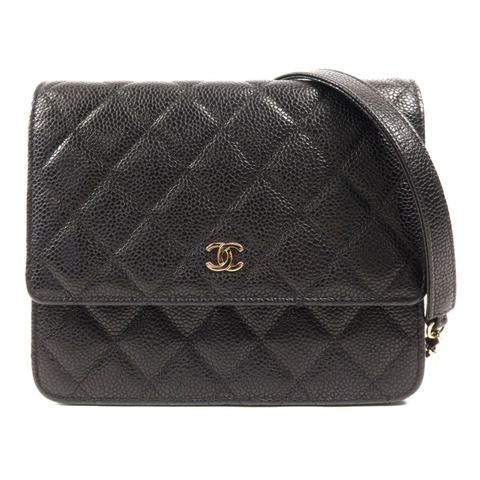 CHANEL 牛皮皮革Wallet On Chain金扣鏈帶肩背袋
