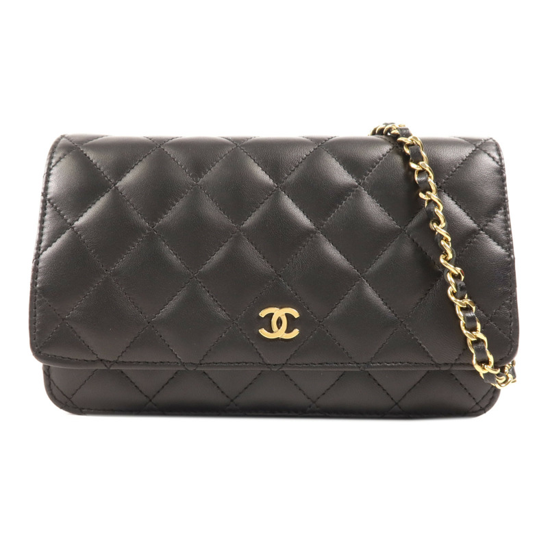 CHANEL 羊皮皮革WOC Wallet On Chain金扣鏈帶肩背袋-0