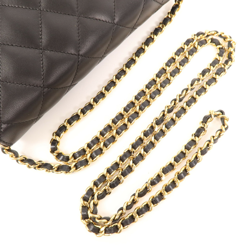 CHANEL 羊皮皮革WOC Wallet On Chain金扣鏈帶肩背袋-4
